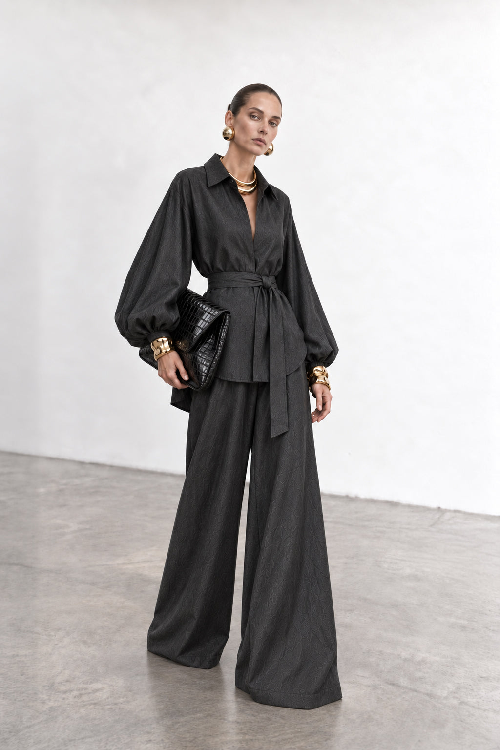 Crepe denim set - LFW261001139