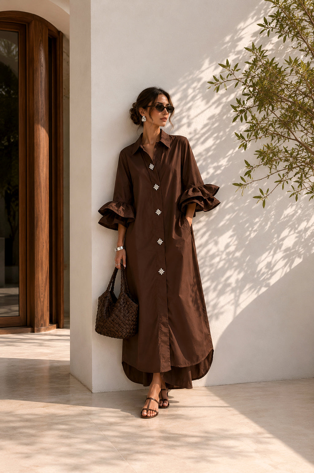 Cotton poplin dress - LSS26100281